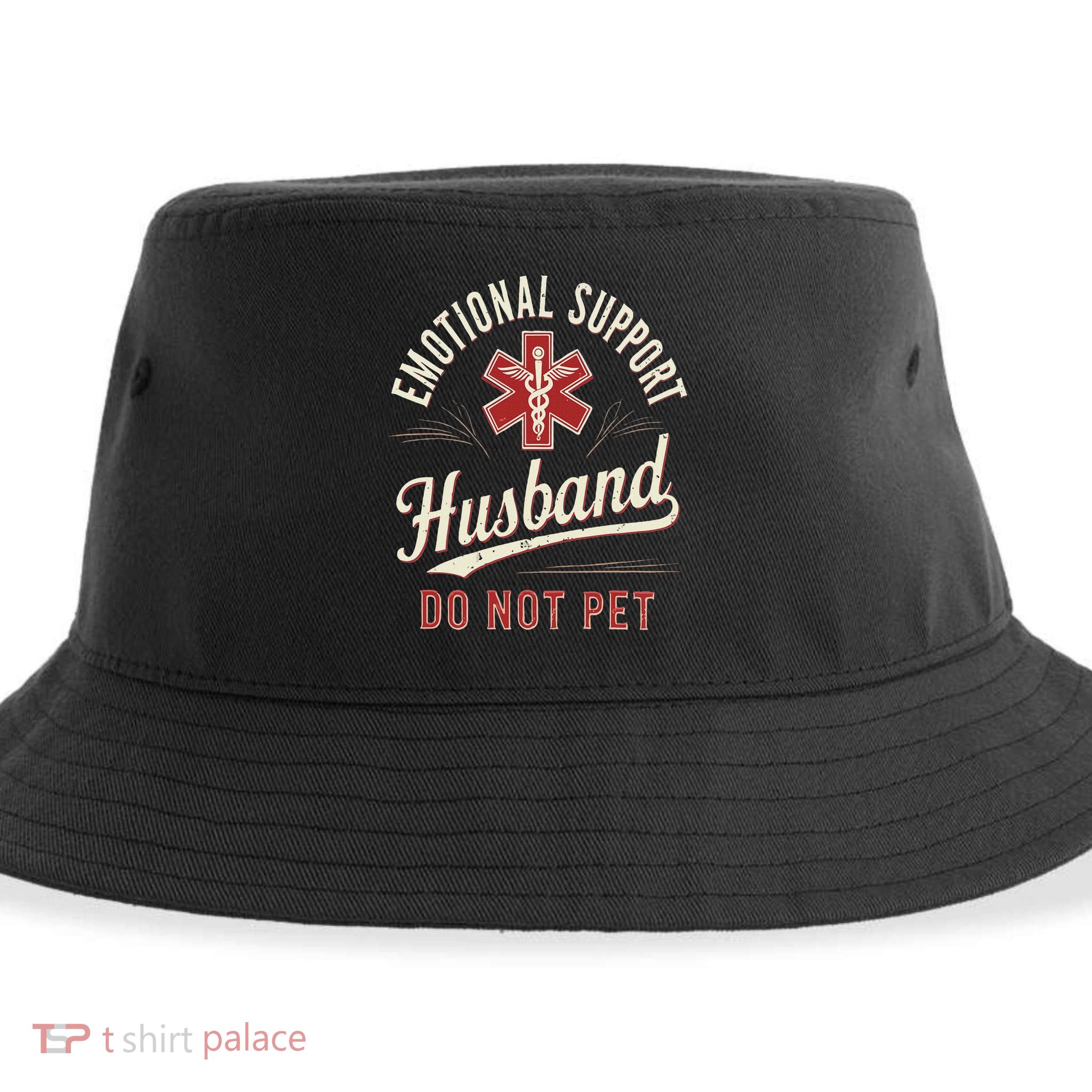 Do Not Pet Emotional Support Husband Funny Sustainable Bucket Hat