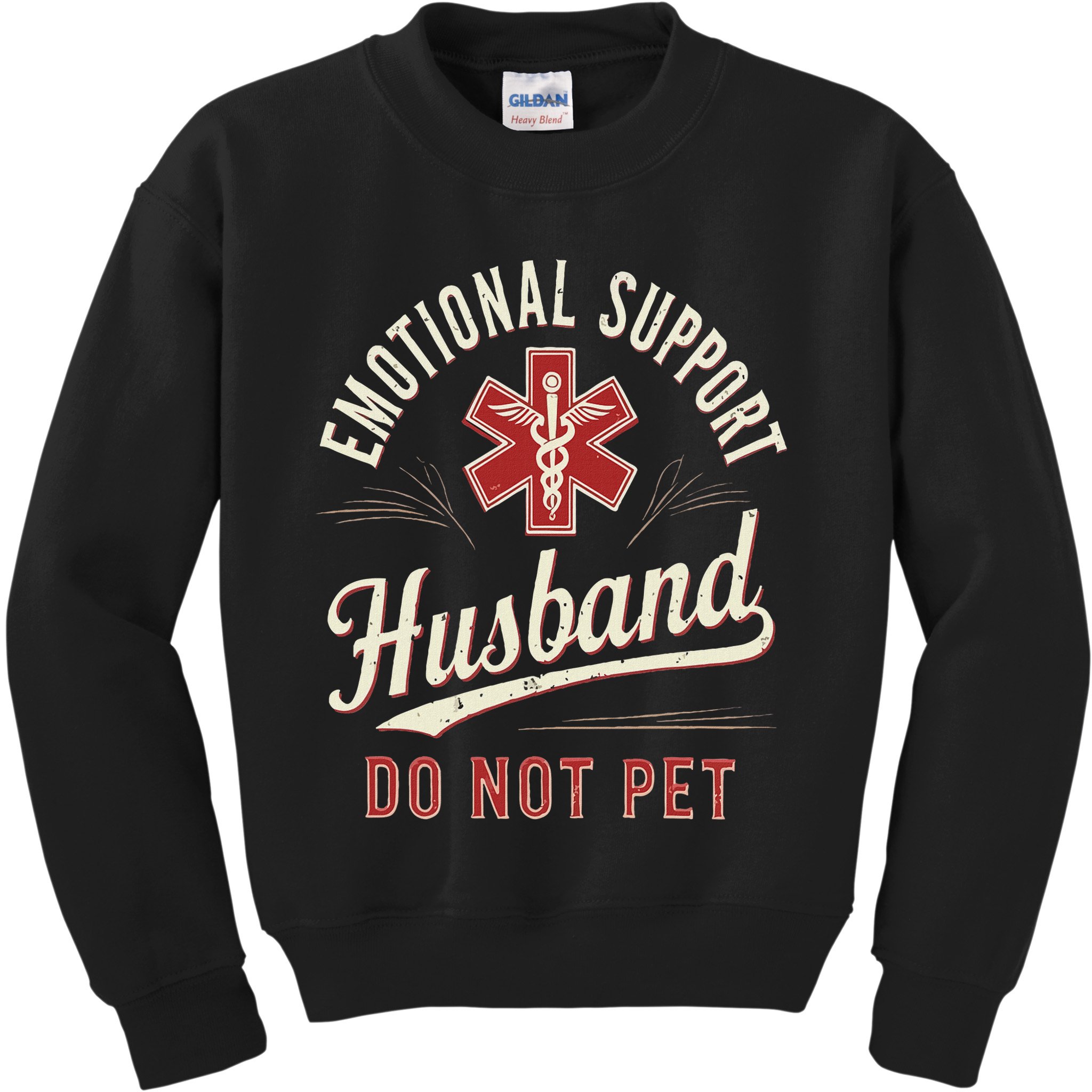 Do Not Pet Emotional Support Husband Funny Kids Sweatshirt