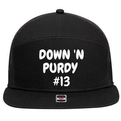 Down 'N Purdy #13 Funny Down 'N Purdy #13 7 Panel Mesh Trucker Snapback Hat