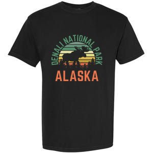 Denali National Park Alaska Moose Hiking Nature Retro Garment-Dyed Heavyweight T-Shirt