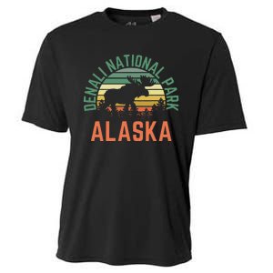 Denali National Park Alaska Moose Hiking Nature Retro Cooling Performance Crew T-Shirt