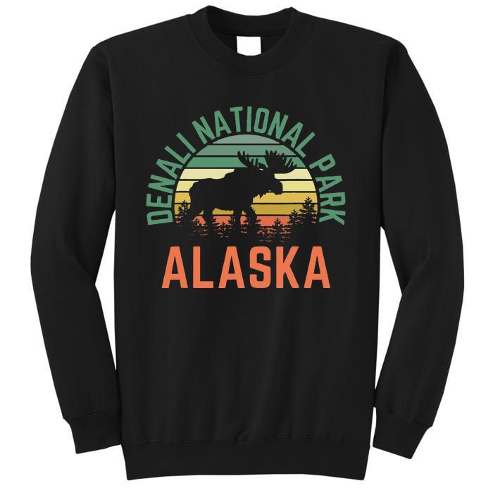 Denali National Park Alaska Moose Hiking Nature Retro Sweatshirt