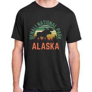 Denali National Park Alaska Moose Hiking Nature Retro Adult ChromaSoft Performance T-Shirt