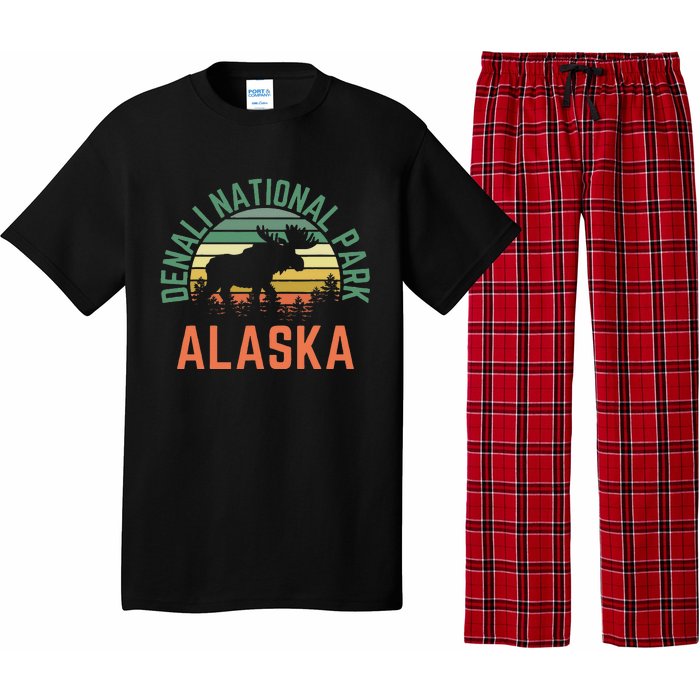 Denali National Park Alaska Moose Hiking Nature Retro Pajama Set