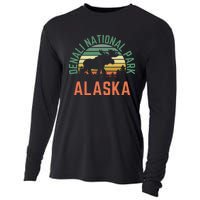 Denali National Park Alaska Moose Hiking Nature Retro Cooling Performance Long Sleeve Crew