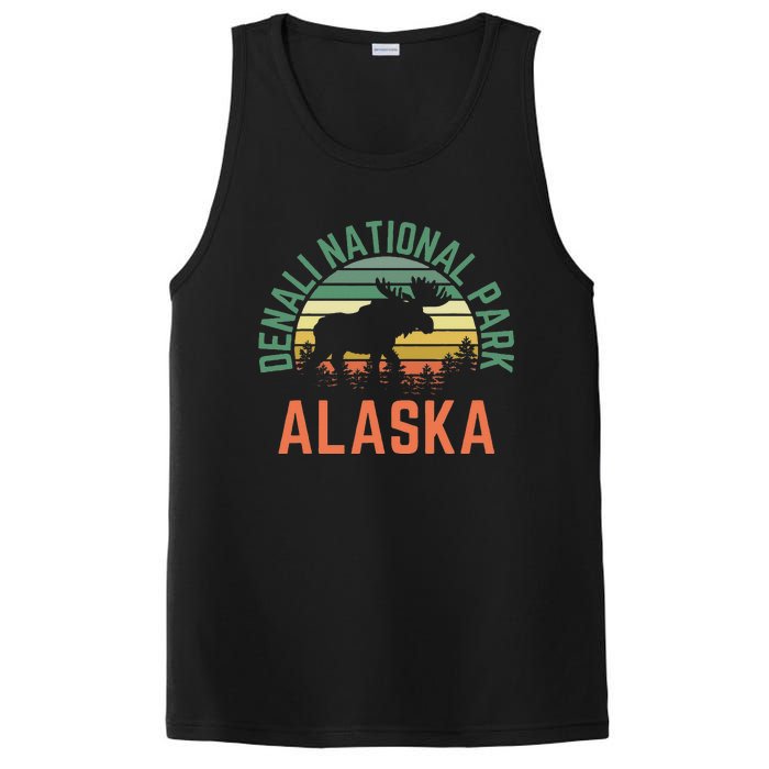 Denali National Park Alaska Moose Hiking Nature Retro PosiCharge Competitor Tank