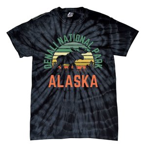 Denali National Park Alaska Moose Hiking Nature Retro Tie-Dye T-Shirt