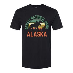 Denali National Park Alaska Moose Hiking Nature Retro Softstyle CVC T-Shirt