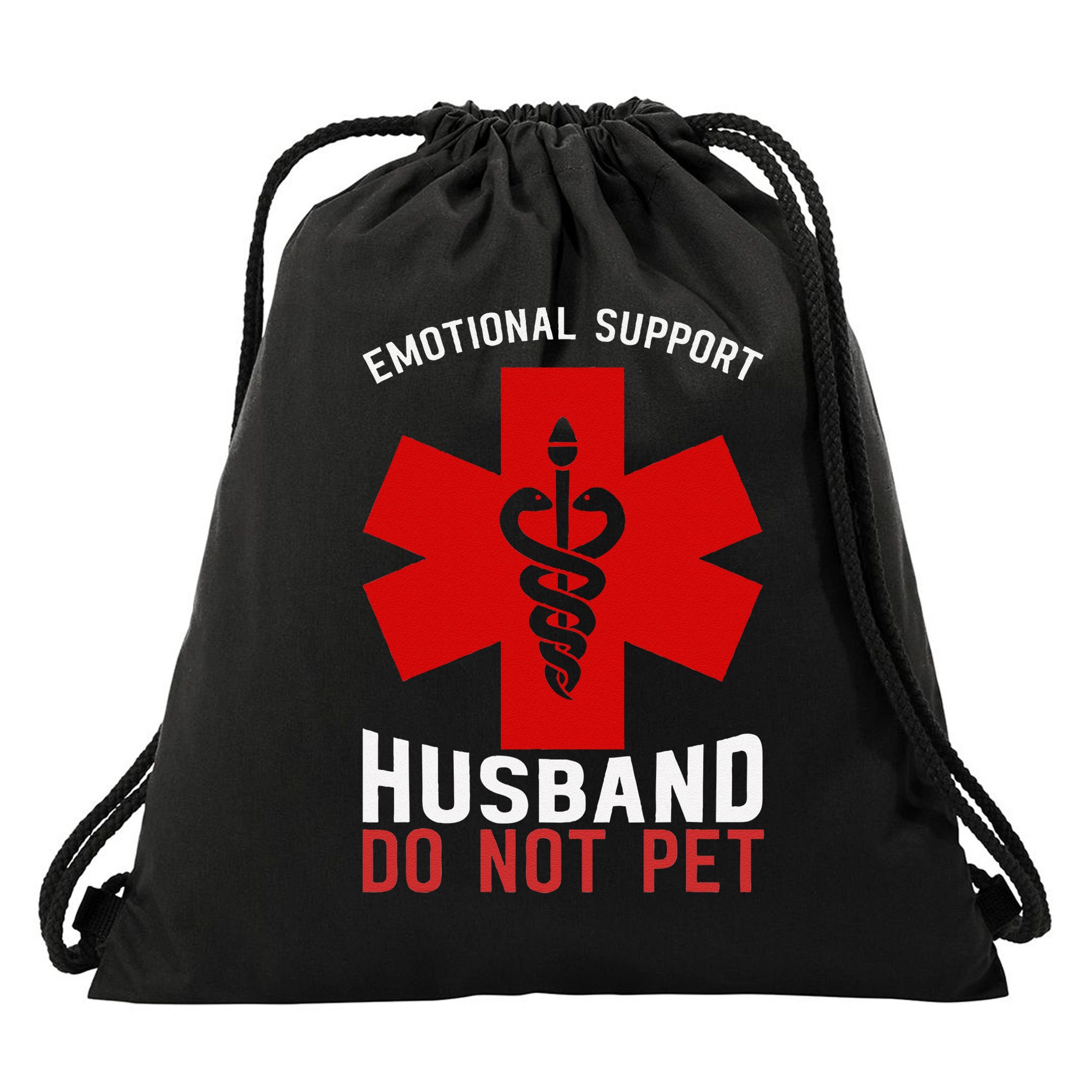 Do Not Pet Emotional Support Husband Drawstring Bag