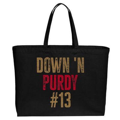 Down N Purdy San Francisco Football Playoffs Cotton Canvas Jumbo Tote