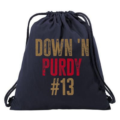 Down N Purdy San Francisco Football Playoffs Drawstring Bag