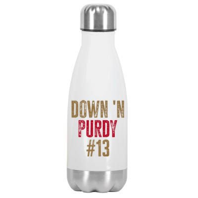 Down N Purdy San Francisco Football Playoffs Stainless Steel Insulated Water Bottle