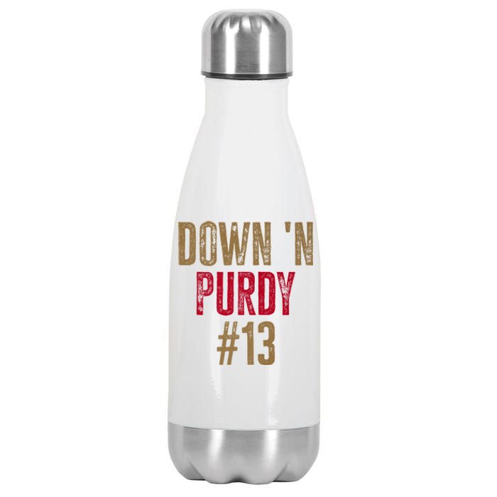 Down N Purdy San Francisco Football Playoffs Stainless Steel Insulated Water Bottle