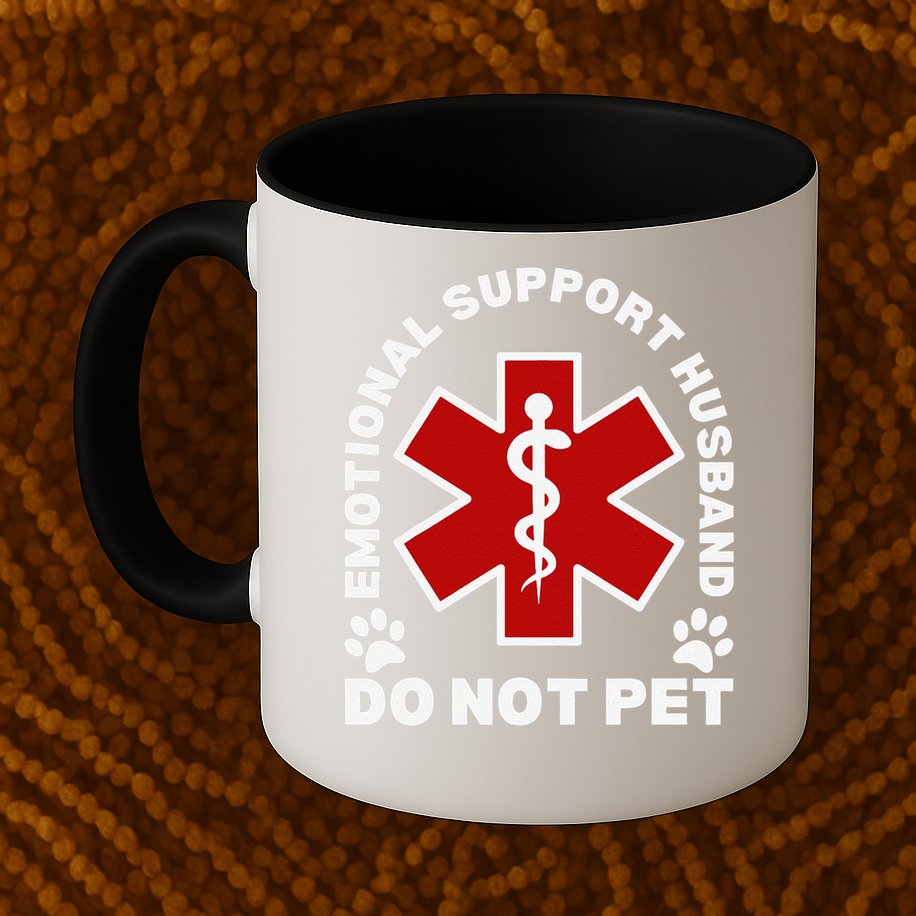 Do Not Pet Emotional Support Husband Funny Mug