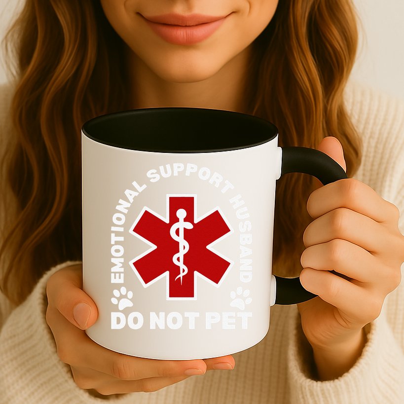 Do Not Pet Emotional Support Husband Funny Mug