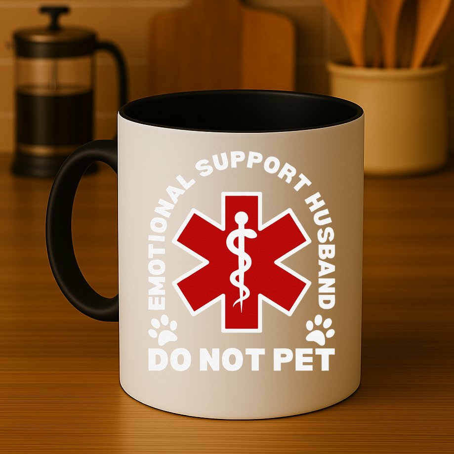 Do Not Pet Emotional Support Husband Funny Mug