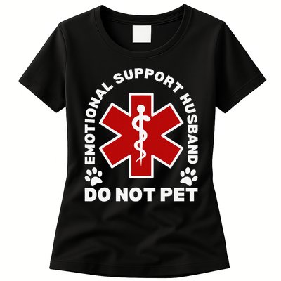 Do Not Pet Emotional Support Husband Funny Womens T-Shirt