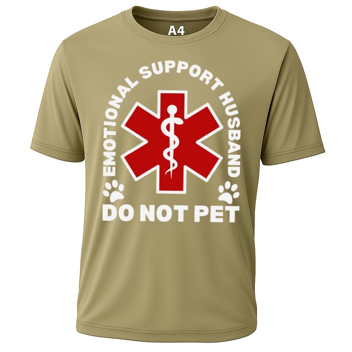 Do Not Pet Emotional Support Husband Funny Cooling Performance Crew T-Shirt