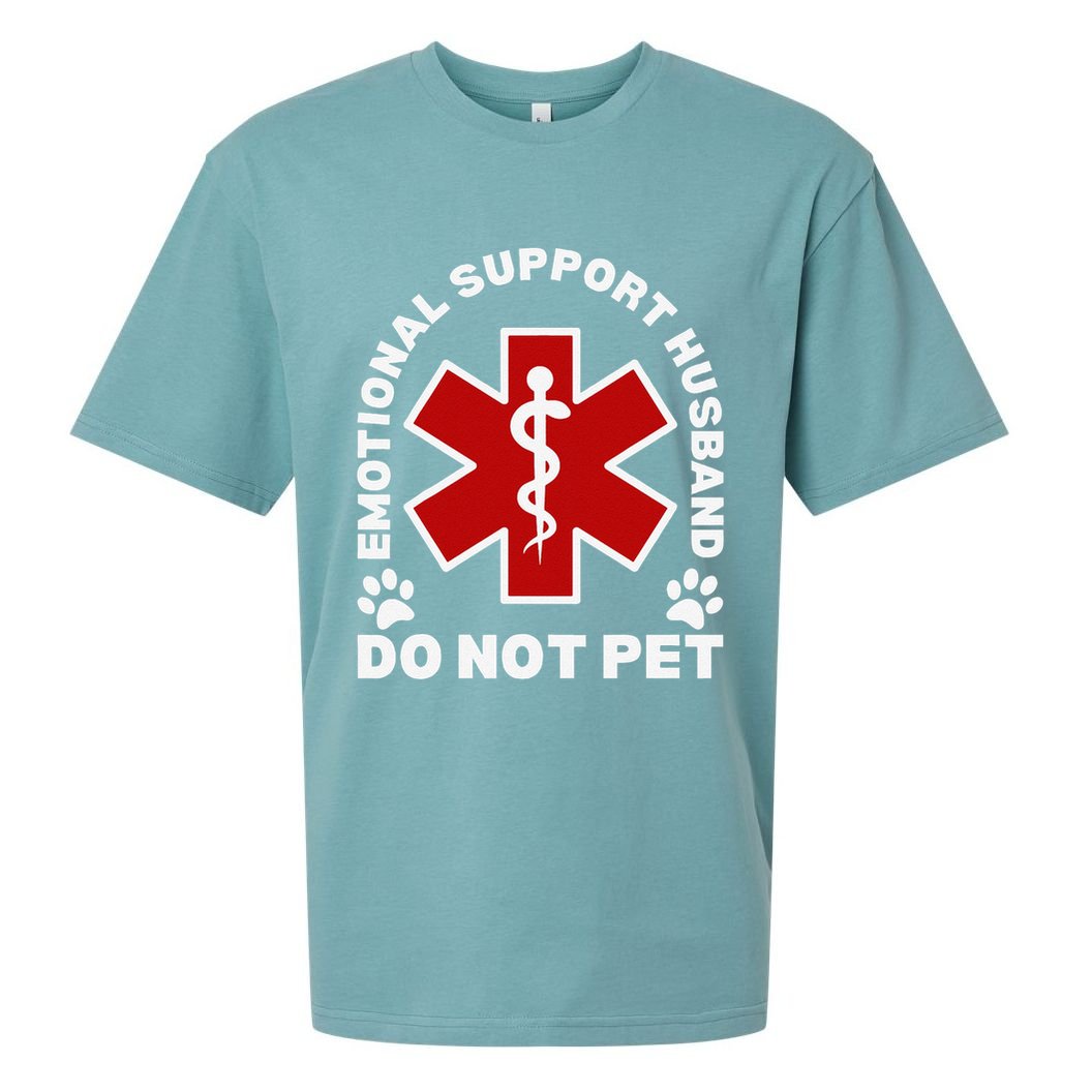 Do Not Pet Emotional Support Husband Funny Sueded Cloud Jersey T-Shirt