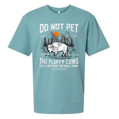 Do Not Pet The Fluffy Cows Bison Yellowstone National Park Sueded Cloud Jersey T-Shirt