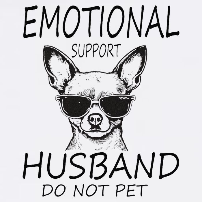 Do Not Pet Emotional Husband Support Funny Chihuahua Dog Garment-Dyed Sweatshirt