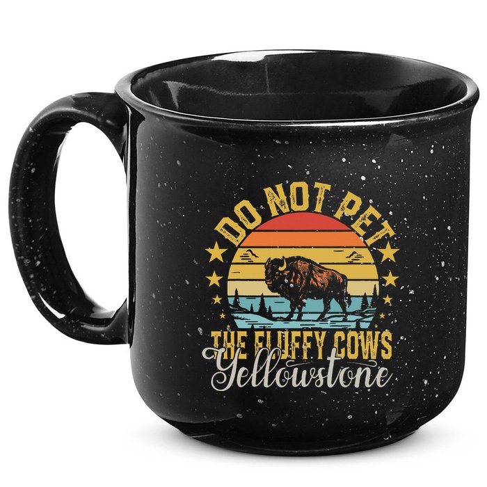 Do Not Pet The Fluffy Cows Buffalo & Bison Yellowstone Park 15oz Campfire Ceramic Mug