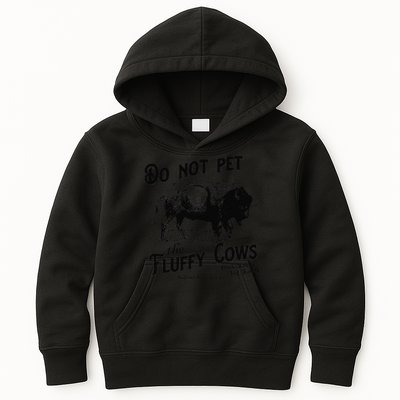 Do Not Pet The Fluffy Cows American Bison Vintage Kids Hoodie
