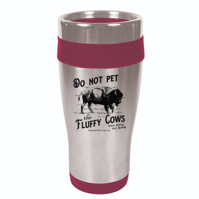 Do Not Pet The Fluffy Cows American Bison Vintage 16oz Travel Tumbler