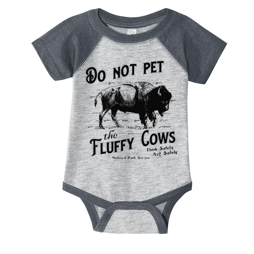 Do Not Pet The Fluffy Cows American Bison Vintage Infant Baby Jersey Bodysuit