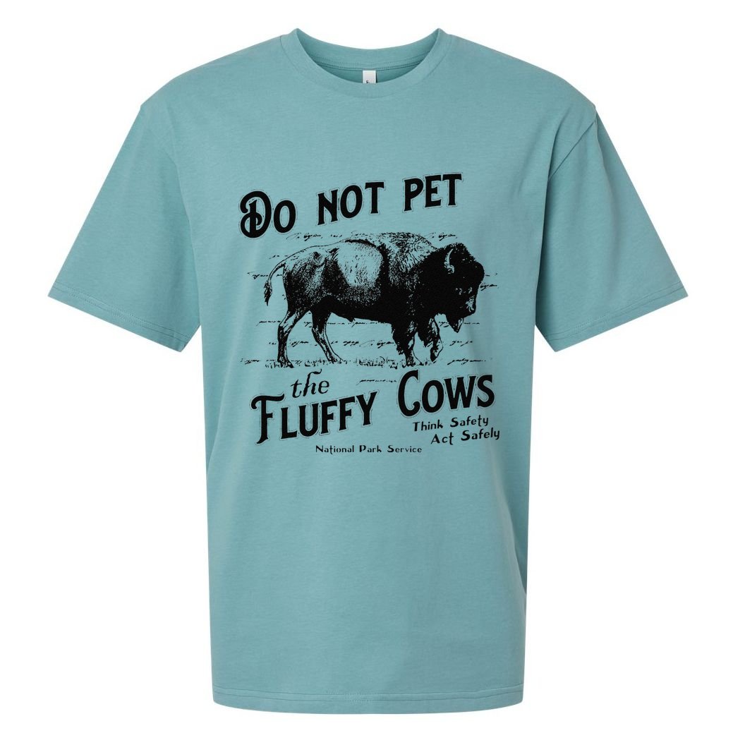 Do Not Pet The Fluffy Cows American Bison Vintage Sueded Cloud Jersey T-Shirt