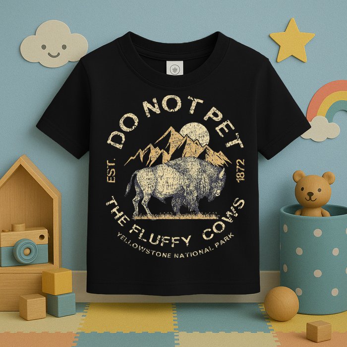 Do Not Pet The Fluffy Cows Yellowstone National Toddler T-Shirt