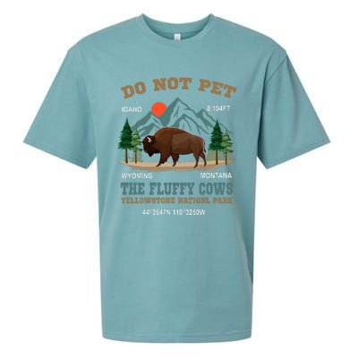 Do Not Pet The Fluffy Cows Bison Yellowstone National Park Sueded Cloud Jersey T-Shirt