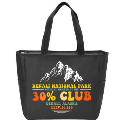 Denali National Park Alaska 30% Club Denali Mountain Tourist Zip Tote Bag