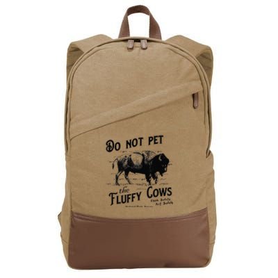 Do Not Pet The Fluffy Cows American Bison Vintage Cotton Canvas Backpack