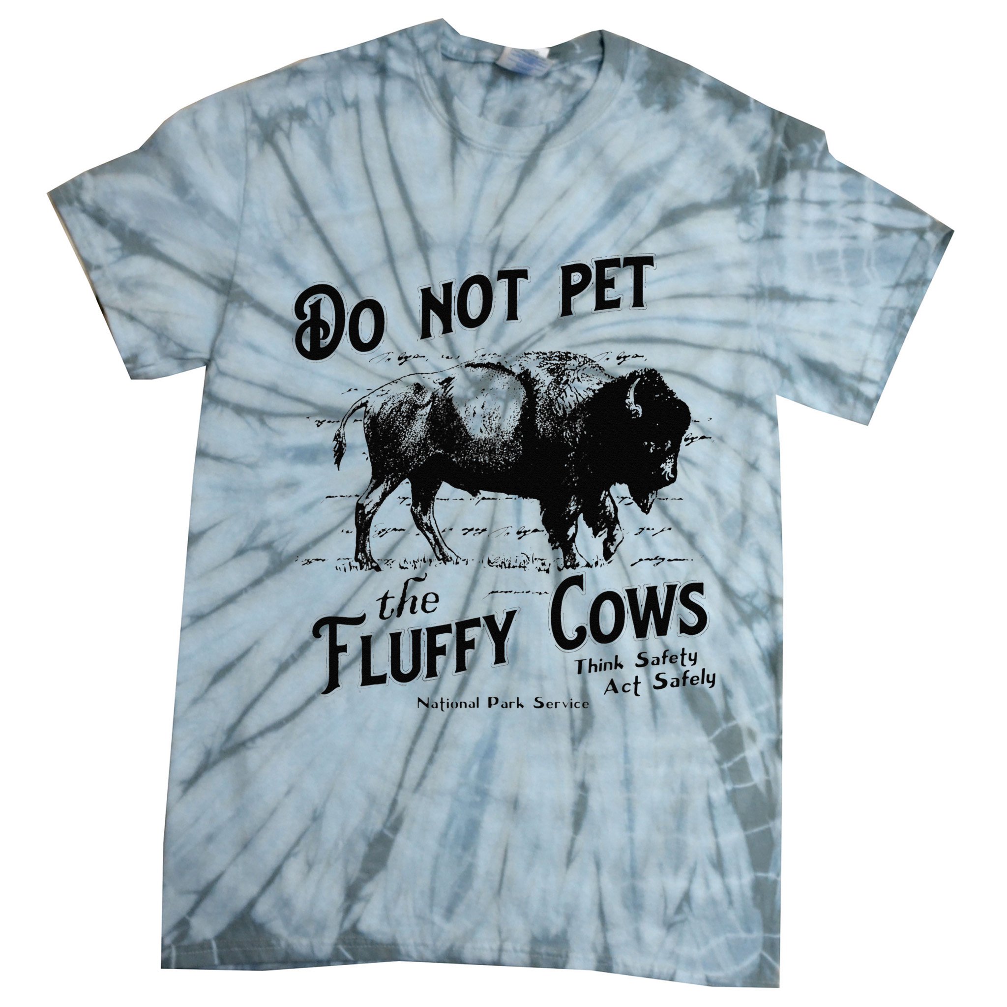 Do Not Pet The Fluffy Cows American Bison Vintage Tie-Dye T-Shirt