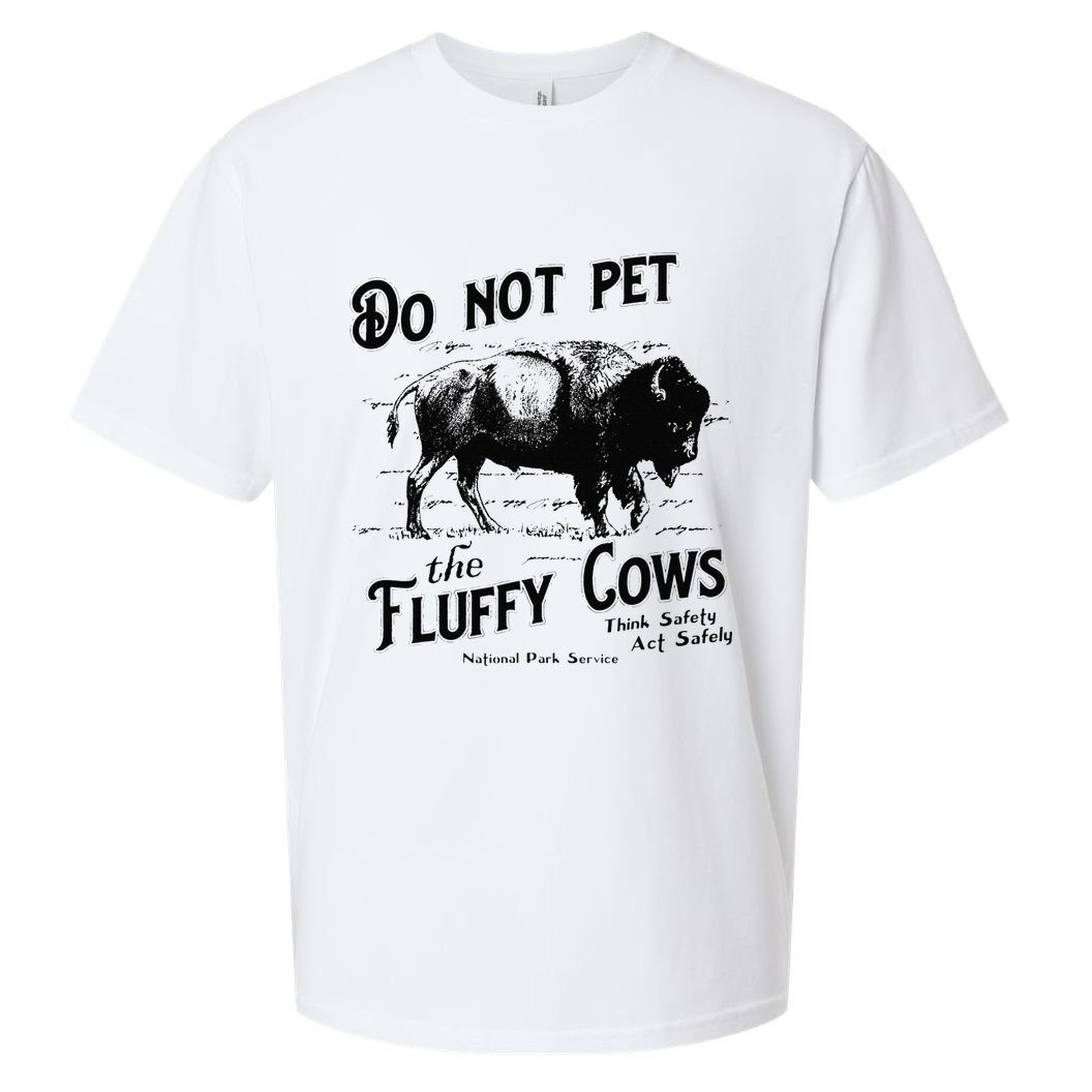 Do Not Pet The Fluffy Cows American Bison Vintage Sueded Cloud Jersey T-Shirt