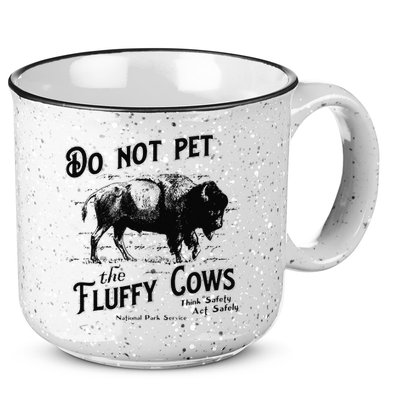 Do Not Pet The Fluffy Cows American Bison Vintage 15oz Campfire Ceramic Mug
