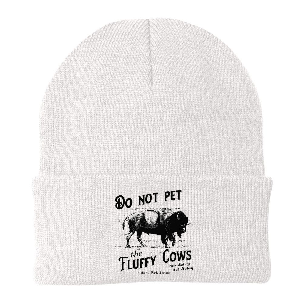 Do Not Pet The Fluffy Cows American Bison Vintage Beanie