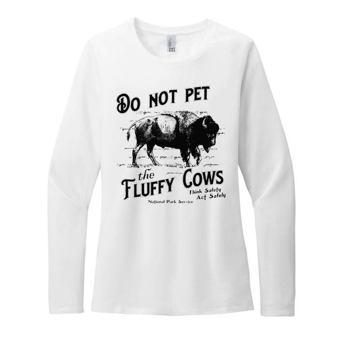 Do Not Pet The Fluffy Cows American Bison Vintage Womens CVC Long Sleeve Shirt