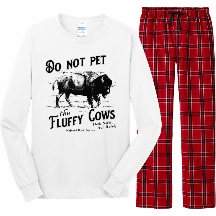 Do Not Pet The Fluffy Cows American Bison Vintage Long Sleeve Pajama Set