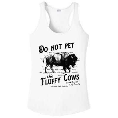 Do Not Pet The Fluffy Cows American Bison Vintage Ladies PosiCharge Competitor Racerback Tank