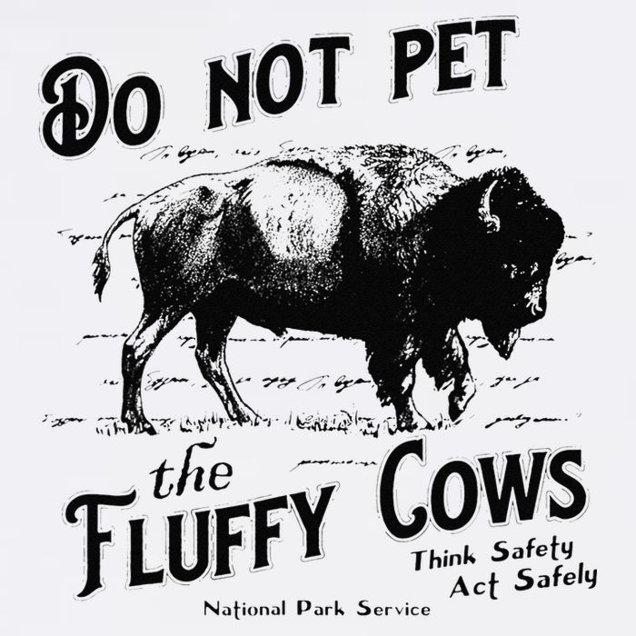 Do Not Pet The Fluffy Cows American Bison Vintage Baby Bodysuit