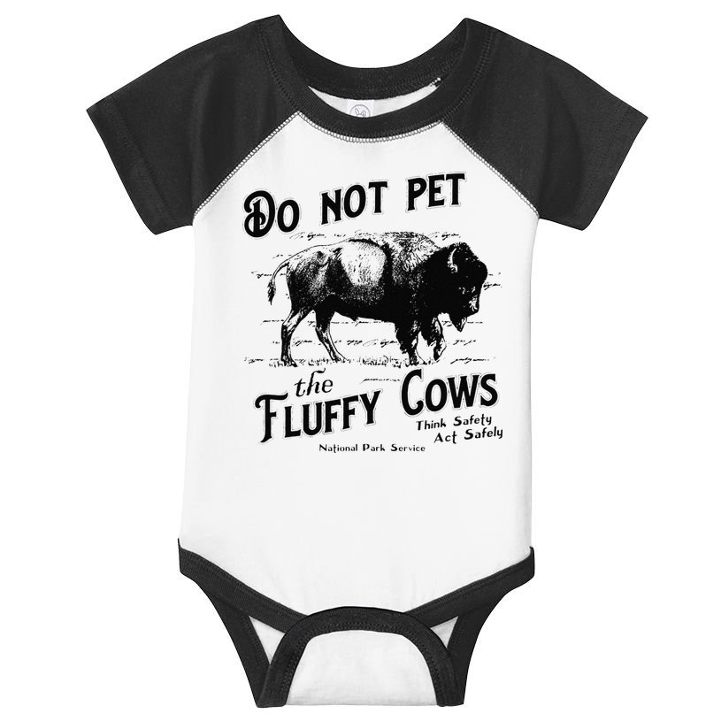 Do Not Pet The Fluffy Cows American Bison Vintage Infant Baby Jersey Bodysuit