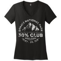 Denali National Park Alaska 30 Club Denali Mountain Tourist Women's V-Neck T-Shirt