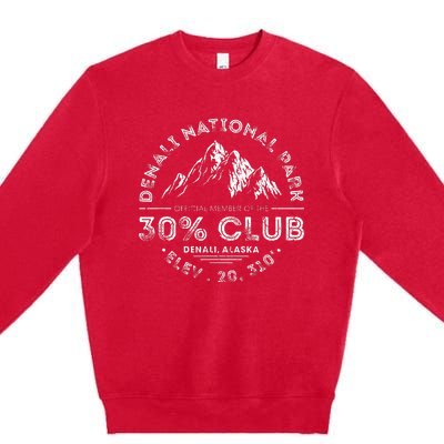 Denali National Park Alaska 30 Club Denali Mountain Tourist Premium Crewneck Sweatshirt