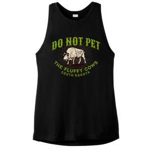 Do Not Pet The Fluffy Cows South Dakota Quote Funny Bison Ladies PosiCharge Tri-Blend Wicking Tank