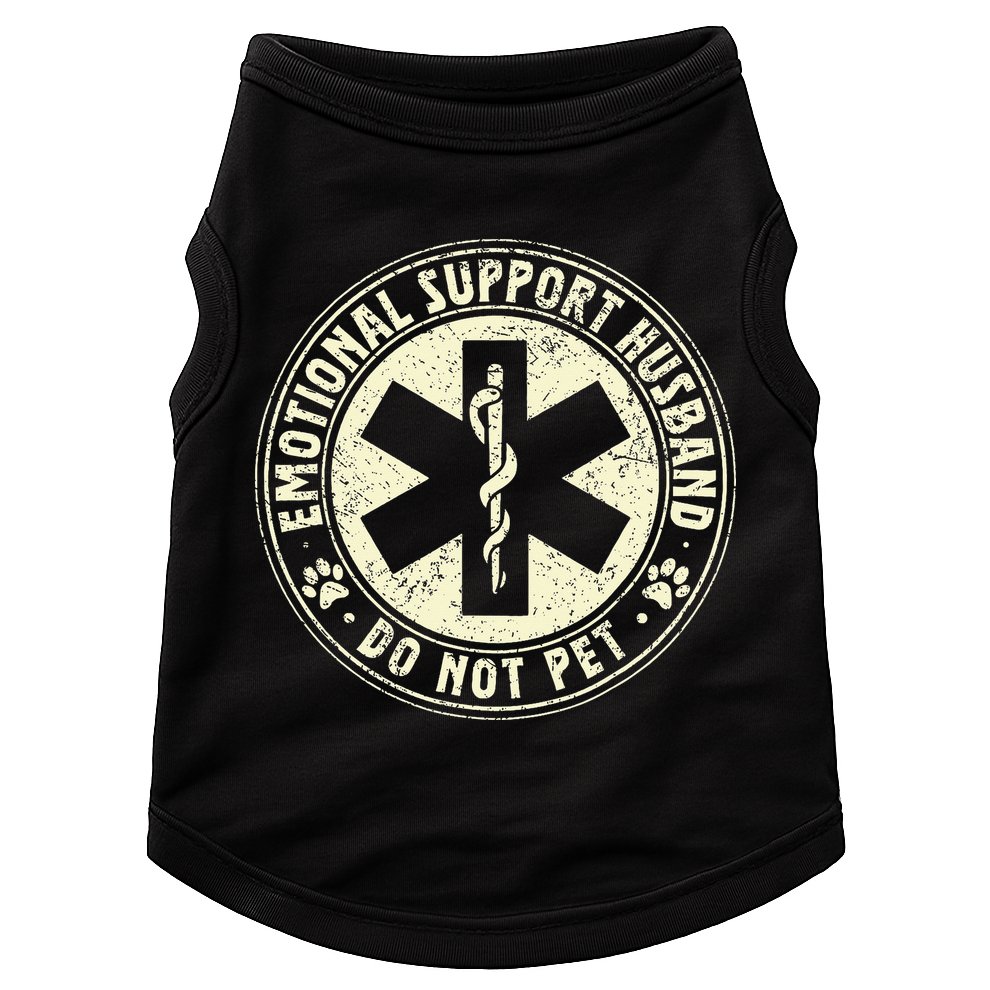 Do Not Pet Emotional Support Husband Funny Fathers Day Doggie Tank