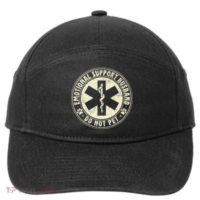 Do Not Pet Emotional Support Husband Funny Fathers Day 7-Panel Snapback Hat