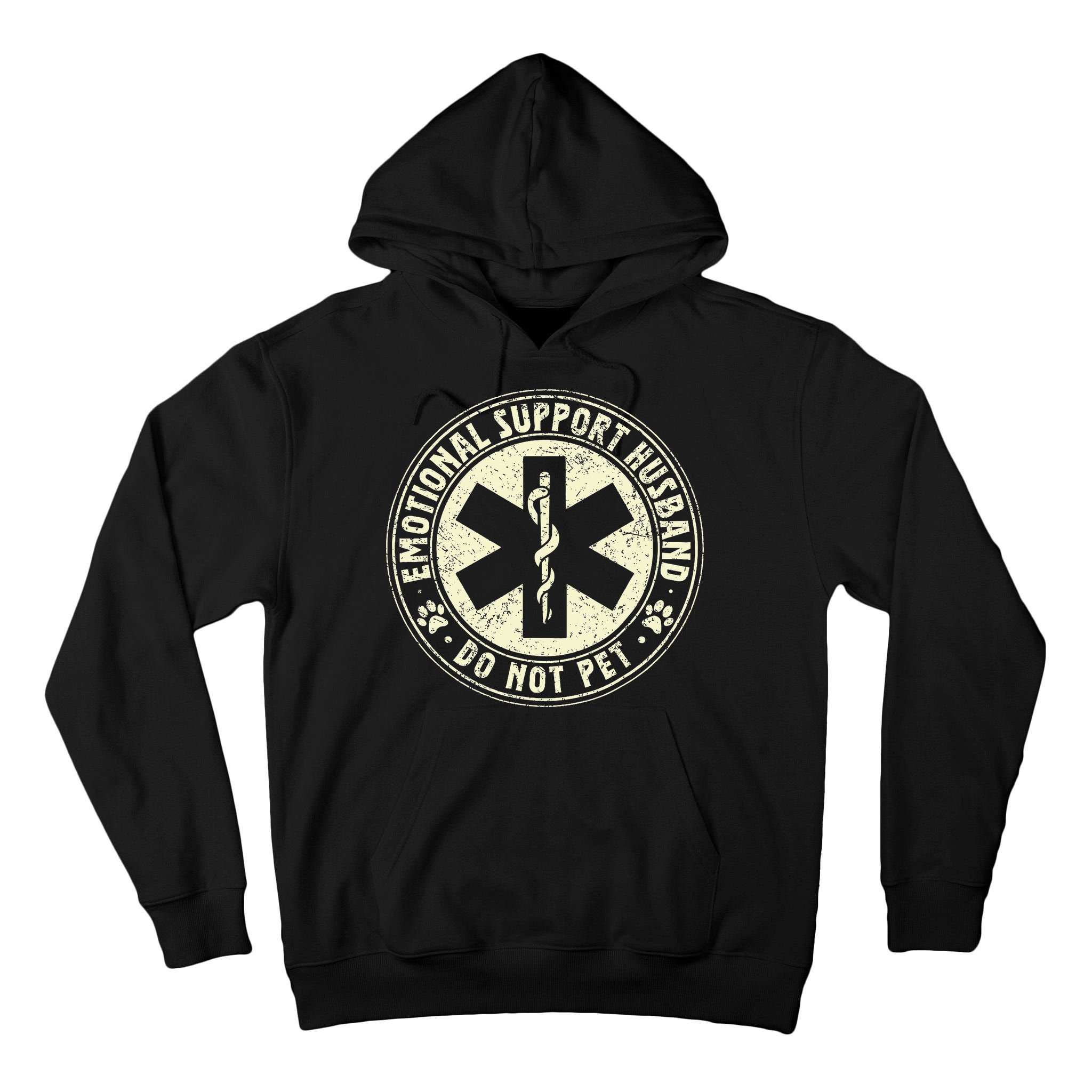 Do Not Pet Emotional Support Husband Funny Fathers Day Tall Hoodie