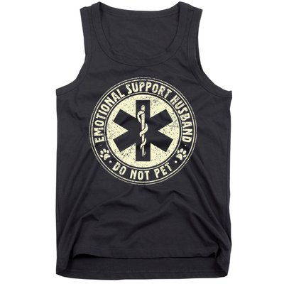 Do Not Pet Emotional Support Husband Funny Fathers Day Tank Top